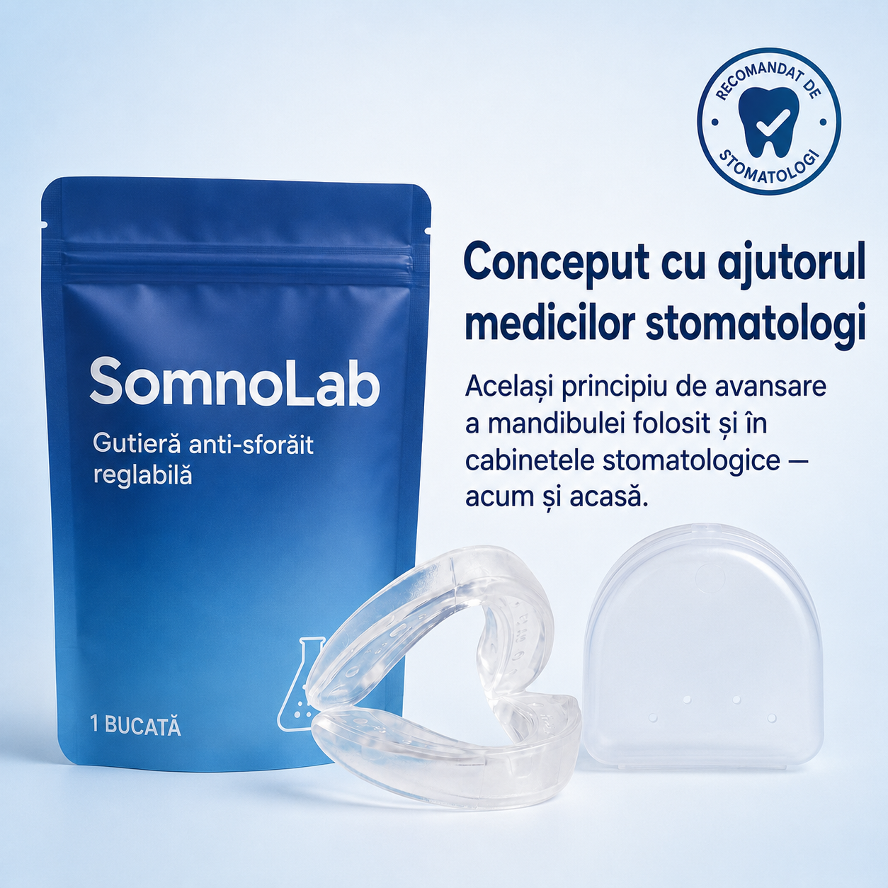 Opreste sforaitul inca din prima noapte – SomnoLab (+ CASETA IGIENICA DE PROTECTIE CADOU)