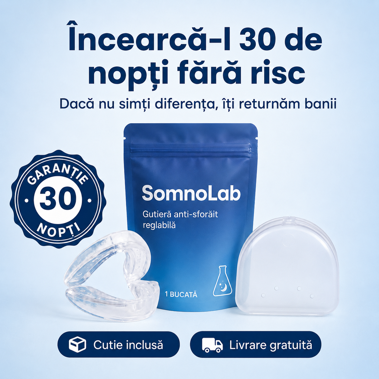 Opreste sforaitul inca din prima noapte – SomnoLab (+ CASETA IGIENICA DE PROTECTIE CADOU)