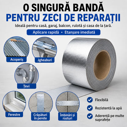 MaxFixer™ – Bandă de Etanșare Ultra Rezistentă | Sigilează, Repară și Protejează Rapid Orice Suprafață | Impermeabilă, Flexibilă și Rezistentă la Temperatură