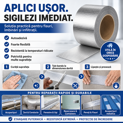 MaxFixer™ – Bandă de Etanșare Ultra Rezistentă | Sigilează, Repară și Protejează Rapid Orice Suprafață | Impermeabilă, Flexibilă și Rezistentă la Temperatură