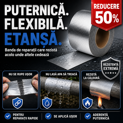 MaxFixer™ – Bandă de Etanșare Ultra Rezistentă | Sigilează, Repară și Protejează Rapid Orice Suprafață | Impermeabilă, Flexibilă și Rezistentă la Temperatură
