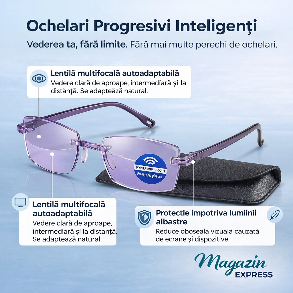 DOAR AZI: 1+1 GRATIS! – Vedere clară de aproape și de departe de la prima purtare, fără amețeli și fără să schimbi mereu ochelarii – Ray™