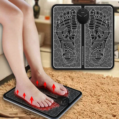 1+1 GRATIS | EMS Footie® – Masajer pentru picioare cu 8 moduri și 19 niveluri de intensitate, creat pentru a calma oboseala, durerile și umflarea picioarelor, ca să te bucuri de odihna pe care o meriți după o zi lungă