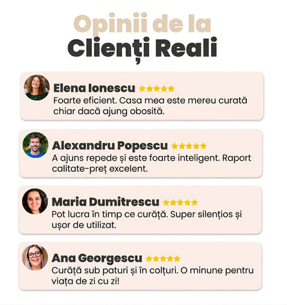 CleanPro™ – Robotul 3-în-1 care îți curăță casa singur: aspiră, mătură și spală automat, ca tu să te bucuri de mai mult timp liber. Curățenie zilnică fără efort! (30 de zile de testare + Garanție 5 ani)